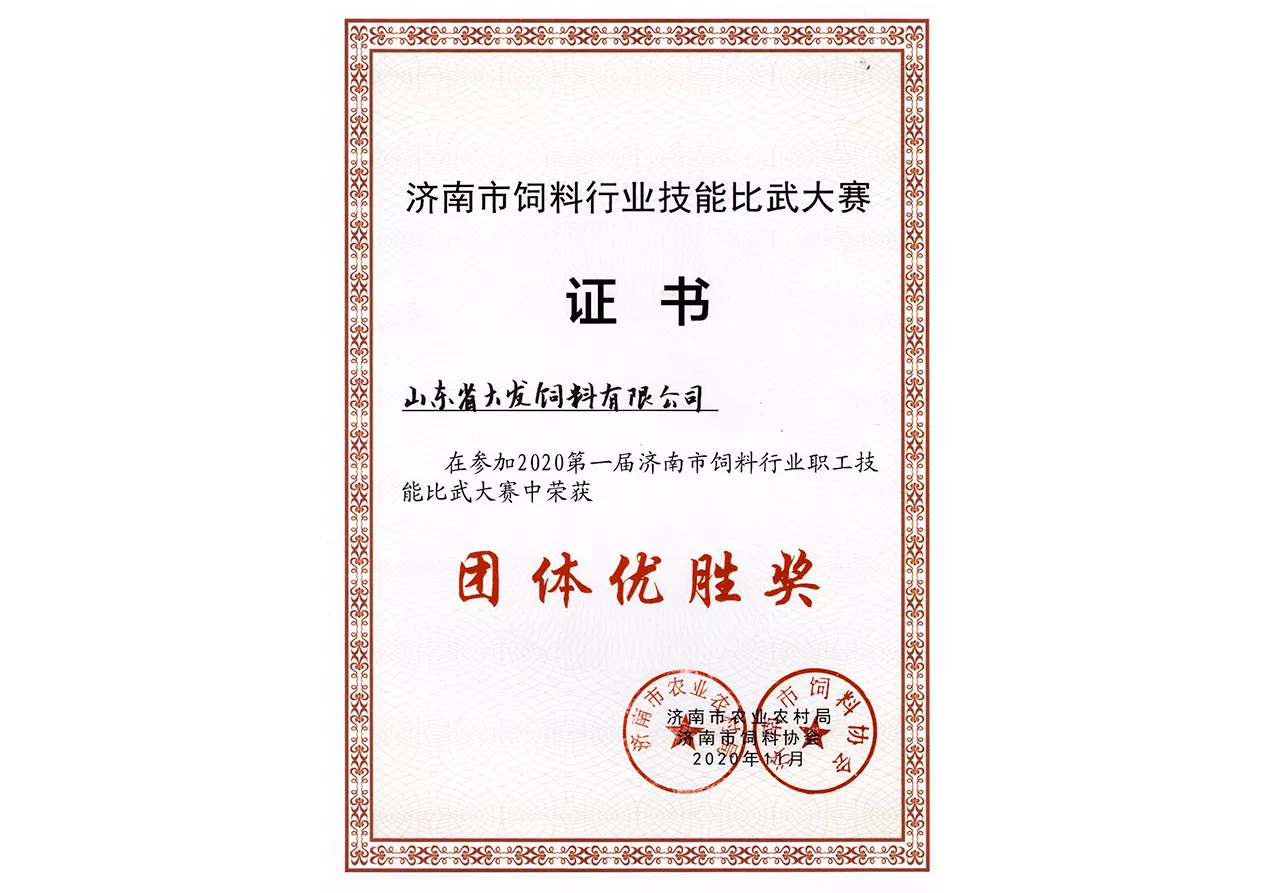 2020比武大赛团体优胜奖